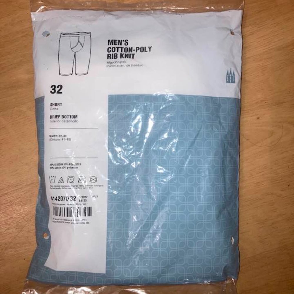 Men's LDS Mormon Underwear / Garments Cotton/Poly Rib Knit SIZE 32